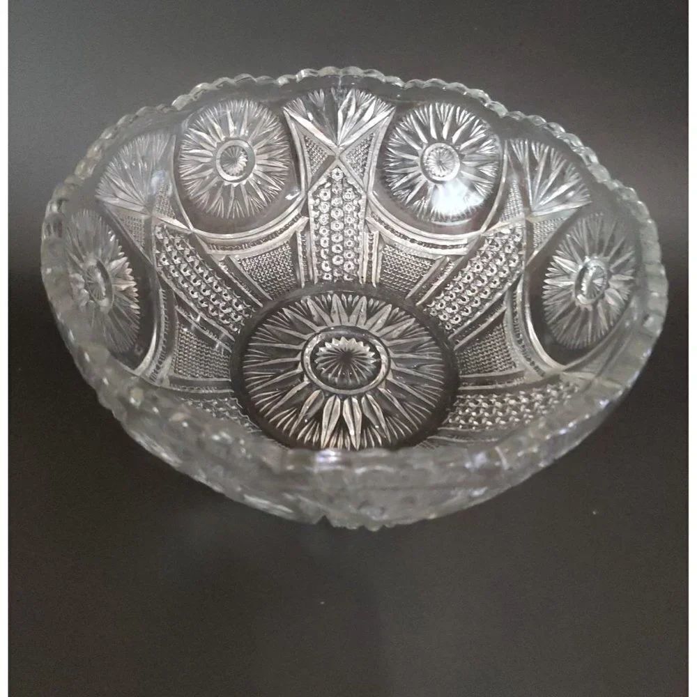 US Glass Spinning star serving bowl  clear‎ 8 1/4 in  Holiday